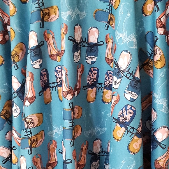 Little Miss Marmalade Size 10 Girls Blue Fancy Shoes Skater Dress - Picture 5 of 6